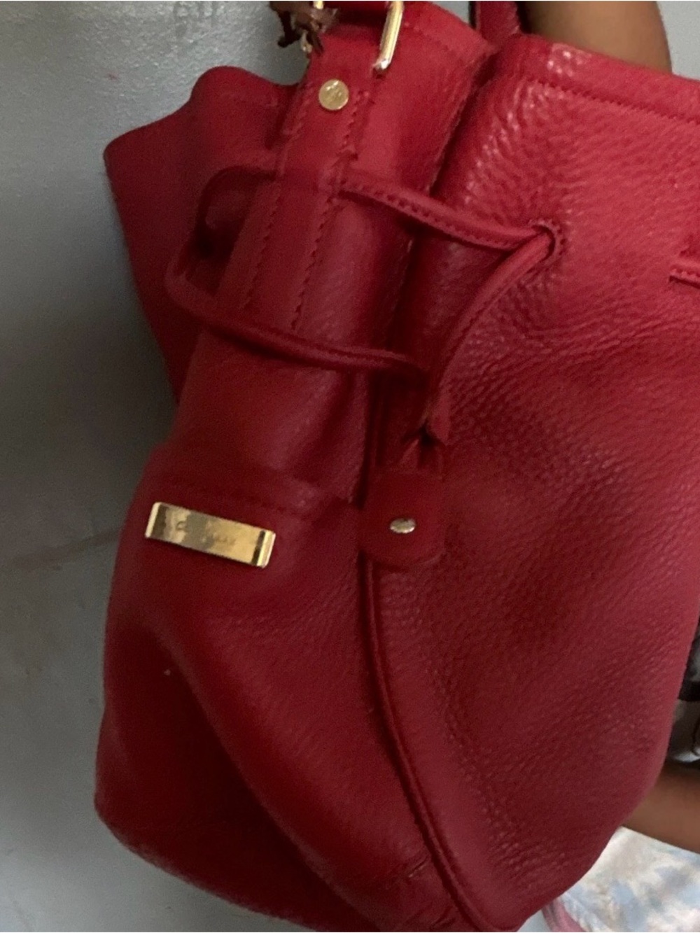 Red Leather Bucket Bag - Cole haan